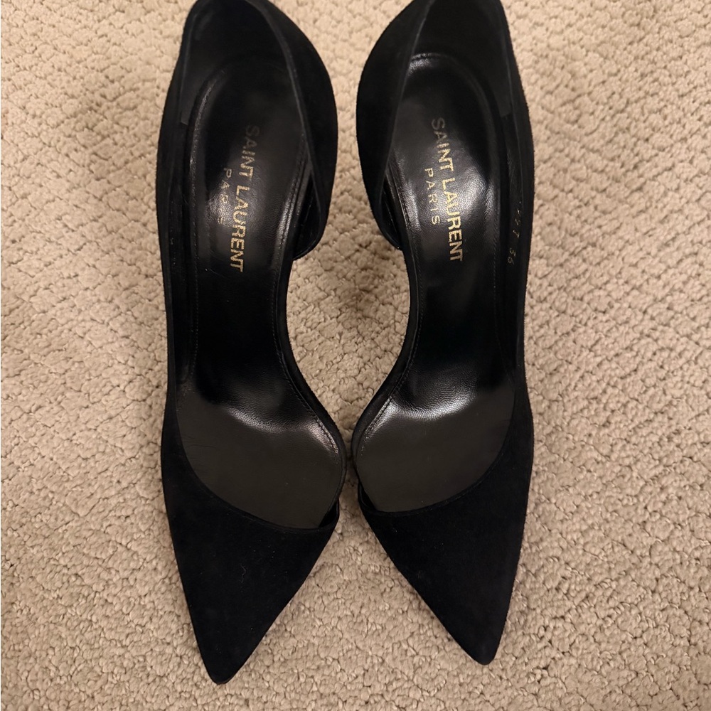 Saint Laurent Black Suede Heels